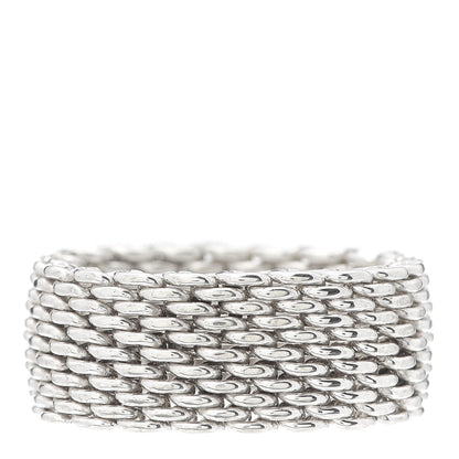 Tiffany Sterling Silver Somerset Mesh Ring 57 8 1 of 4