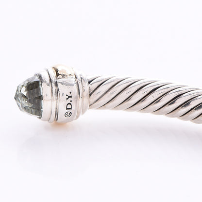 David Yurman Sterling Silver 14K Yellow Gold Prasiolite 5mm Cable Classics Bracelet 4 of 5