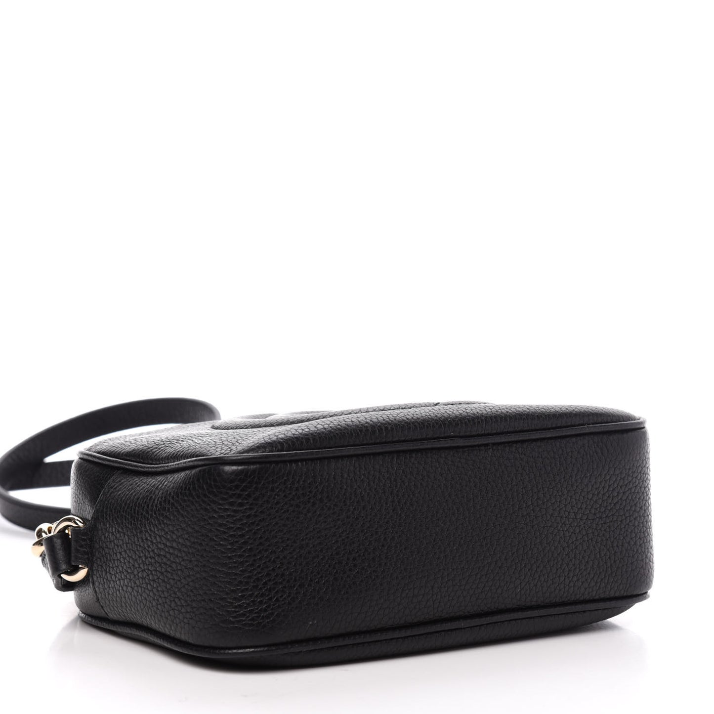 Pebbled Calfskin Small Soho Disco Bag Black