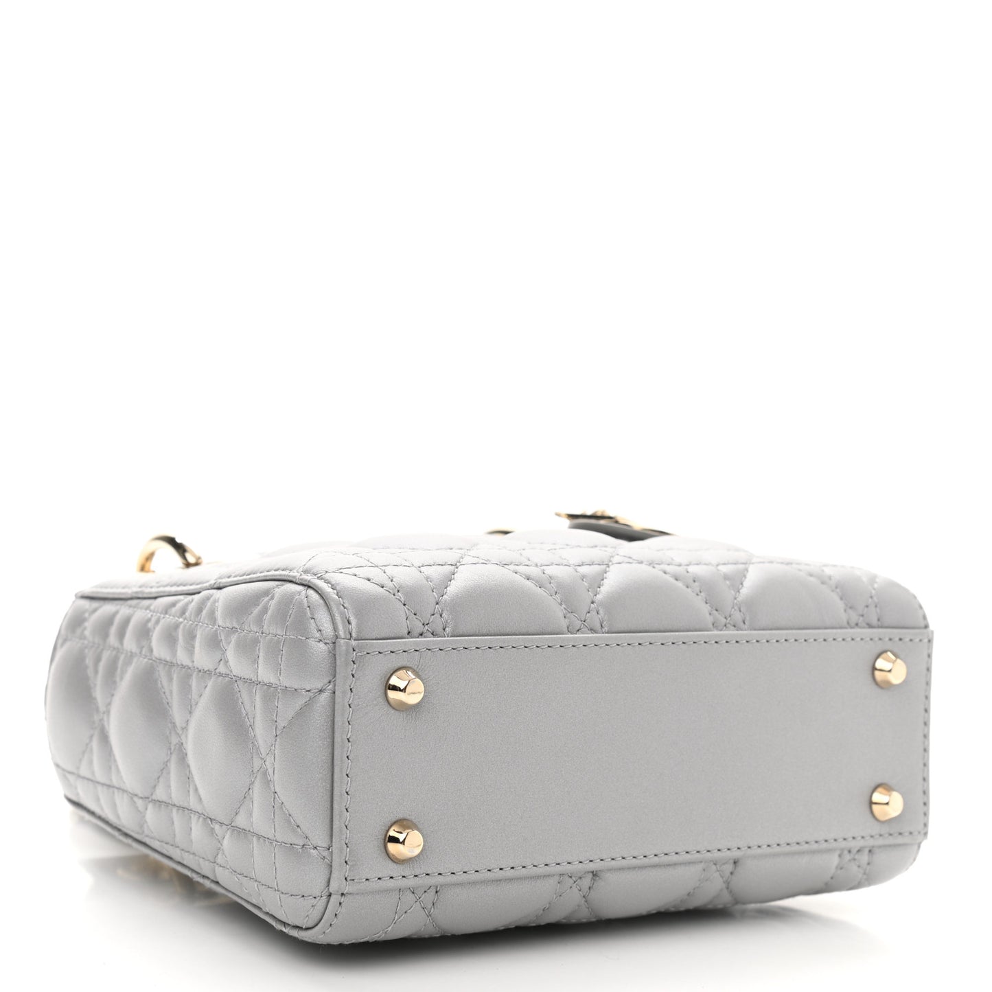 Lambskin Cannage Mini Lady Dior Grey