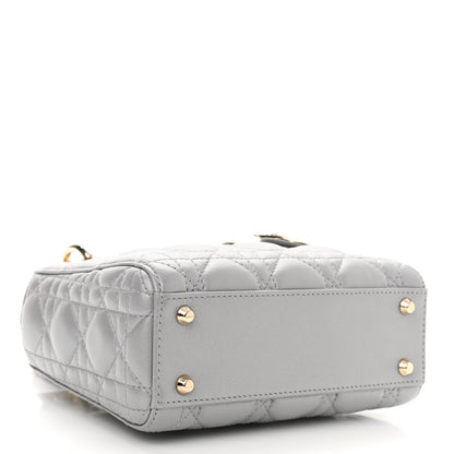 Christian Dior Lambskin Cannage Mini Lady Dior Grey 3 of 12
