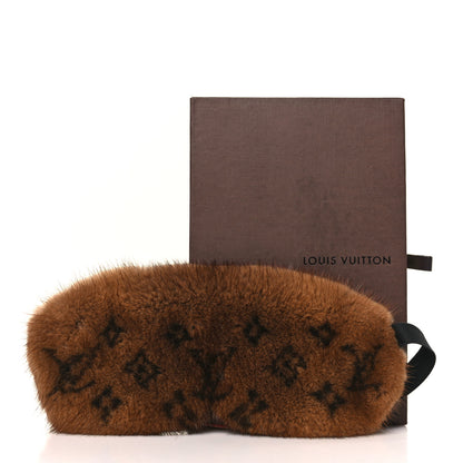 Louis Vuitton Monogram Mink Fur Sleep Mask Brown 5 of 5