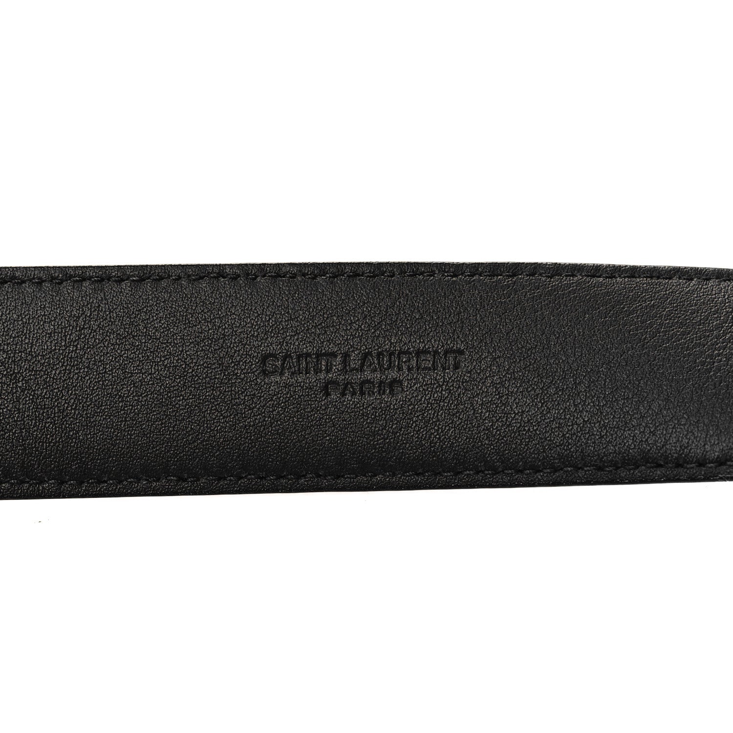 Saint Laurent Goatskin Monogram Cassandre Square Buckle Belt 95 38 Black 5 of 6