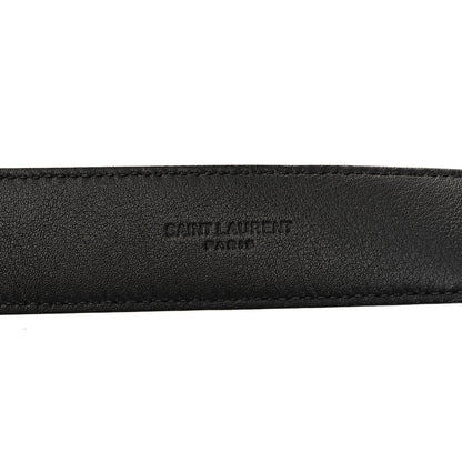 Saint Laurent Goatskin Monogram Cassandre Square Buckle Belt 95 38 Black 5 of 6