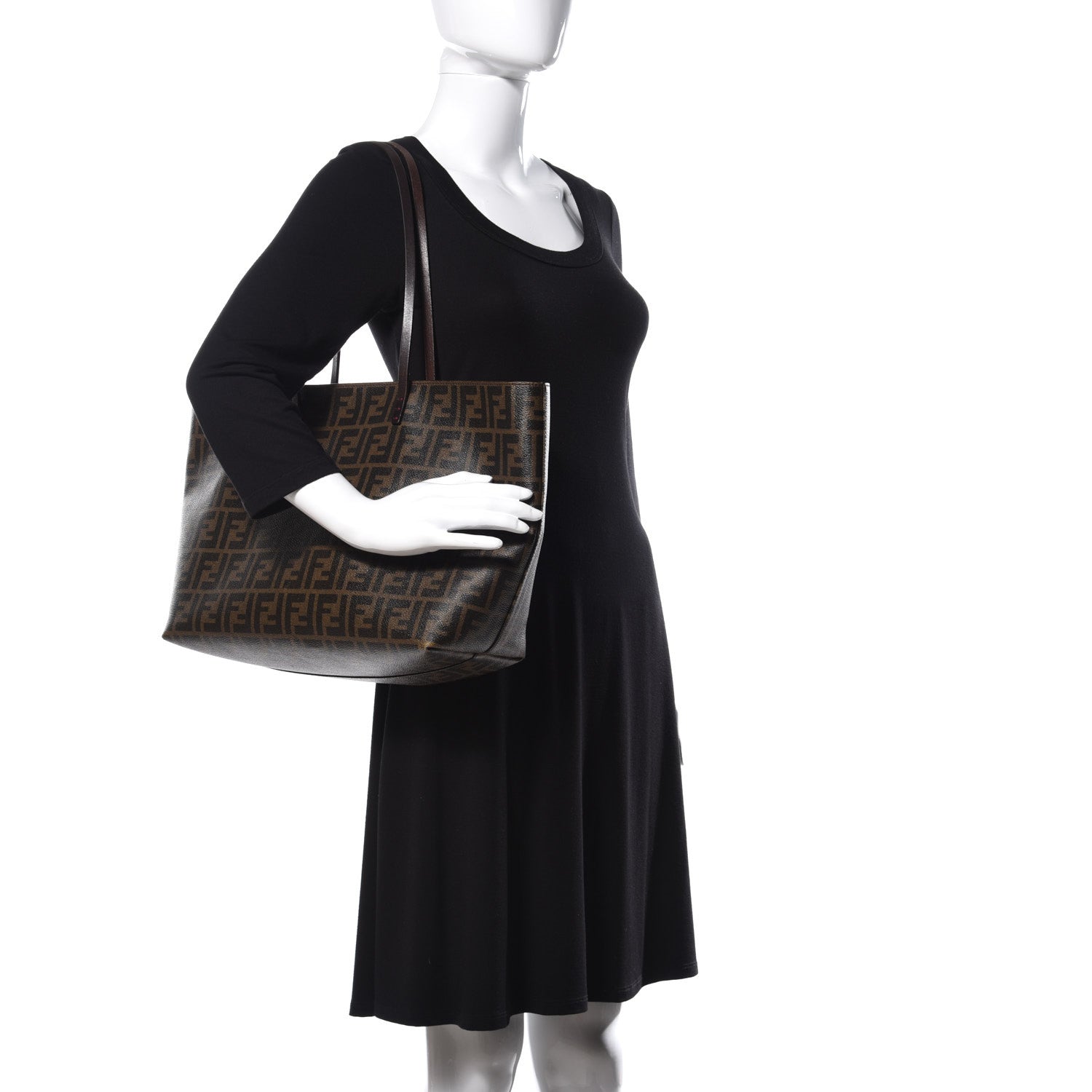 Fendi Zucca Spalmati Medium Roll Tote Tobacco Fuxia 2 of 12