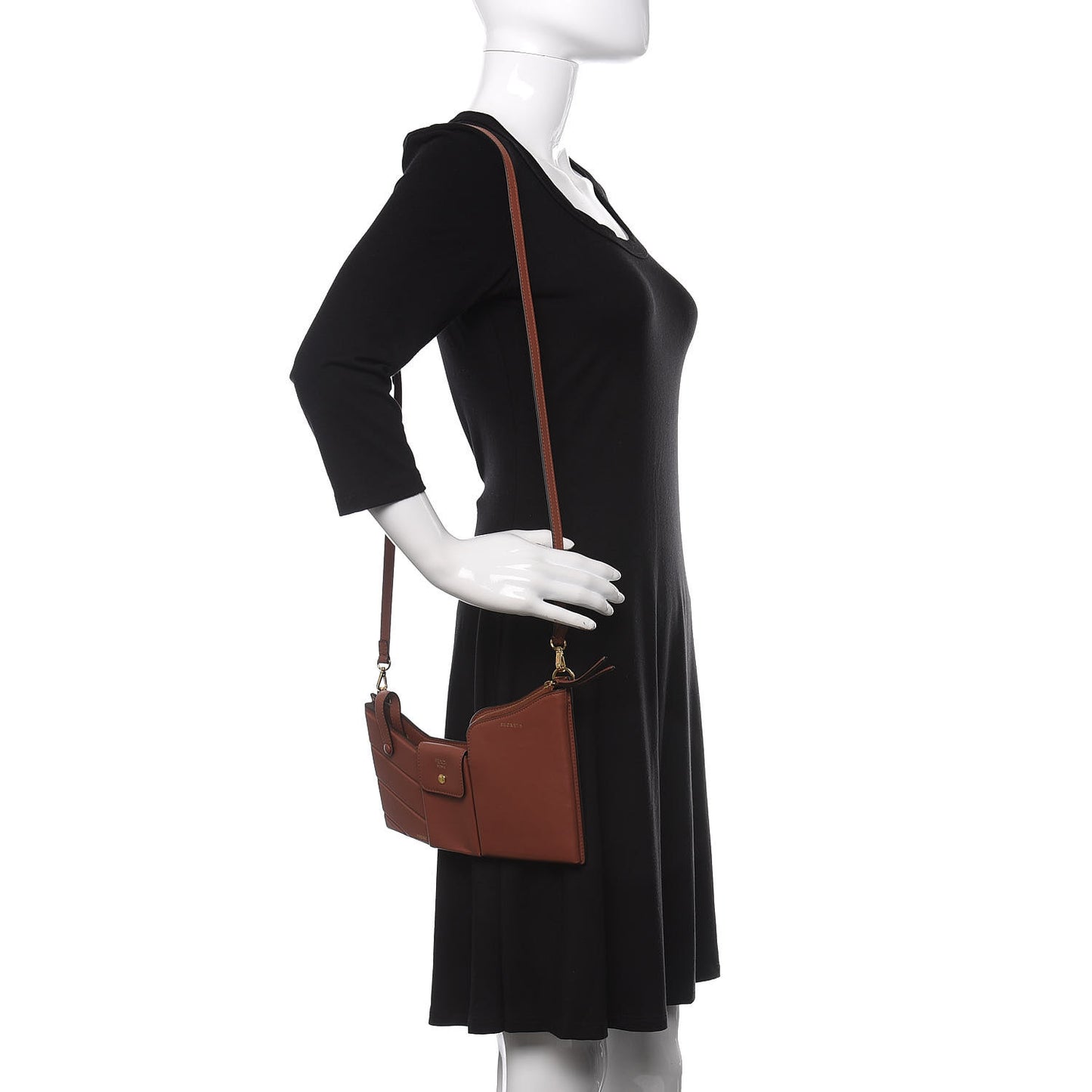 Vitello Grace Matte Mini 3 Pocket Mini Crossbody Bag Rust