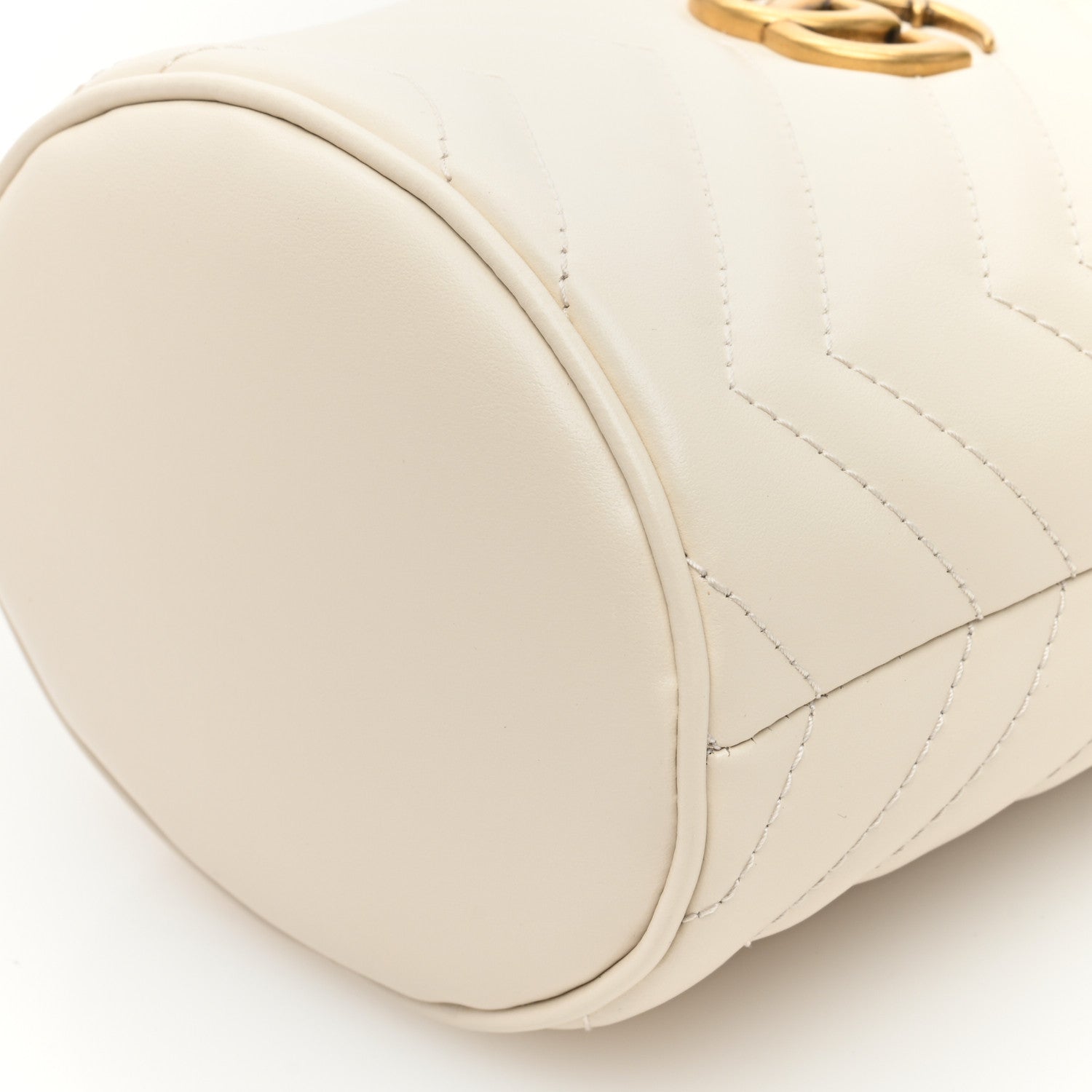 Gucci Calfskin Matelasse Mini GG Marmont 2.0 Bucket Bag White 17 of 21