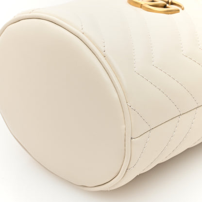 Gucci Calfskin Matelasse Mini GG Marmont 2.0 Bucket Bag White 17 of 21