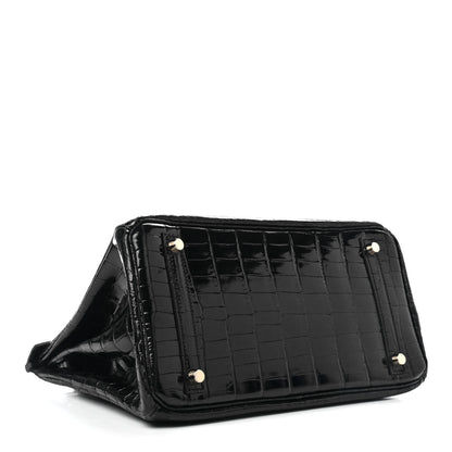Hermes Shiny Niloticus Crocodile Birkin 30 Black 4 of 33