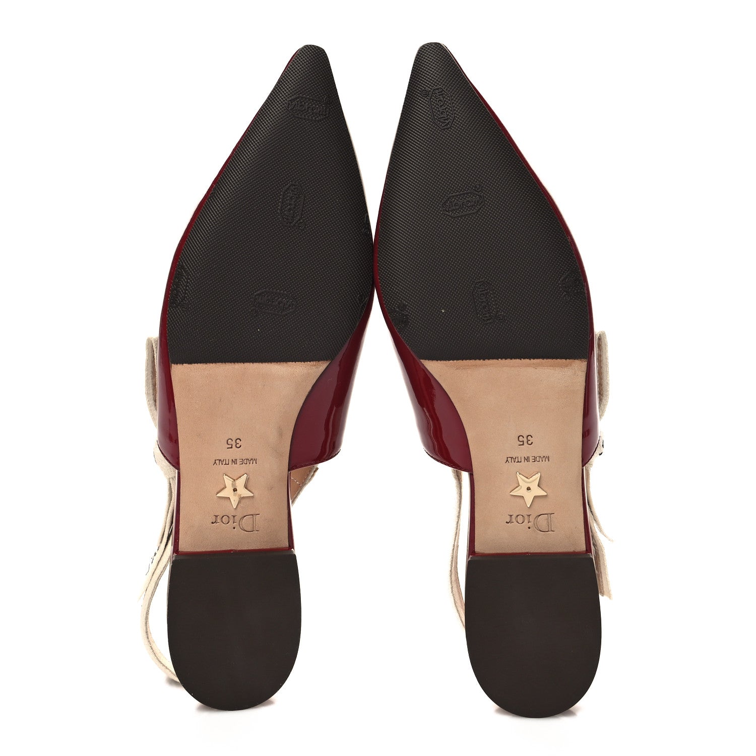 Christian Dior Patent Ribbon J'Adior Slingback Ballet Flats 35