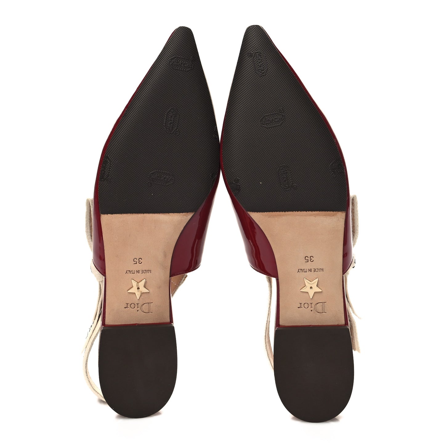 Patent Ribbon J'Adior Slingback Ballet Flats 35 Scarlet