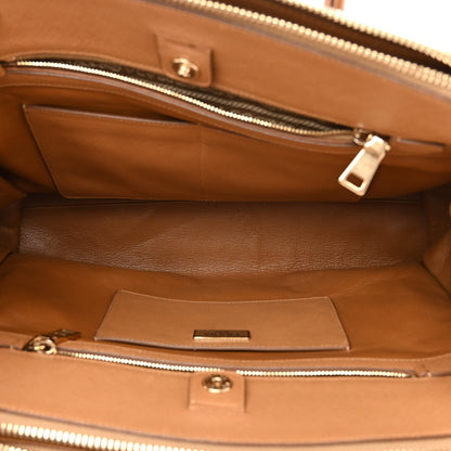Prada Saffiano Cuir Double Zip Frame Tote Caramel 5 of 11