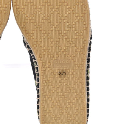 Gucci Canvas Flora Print Espadrilles 37.5 Black Multicolor 6 of 8