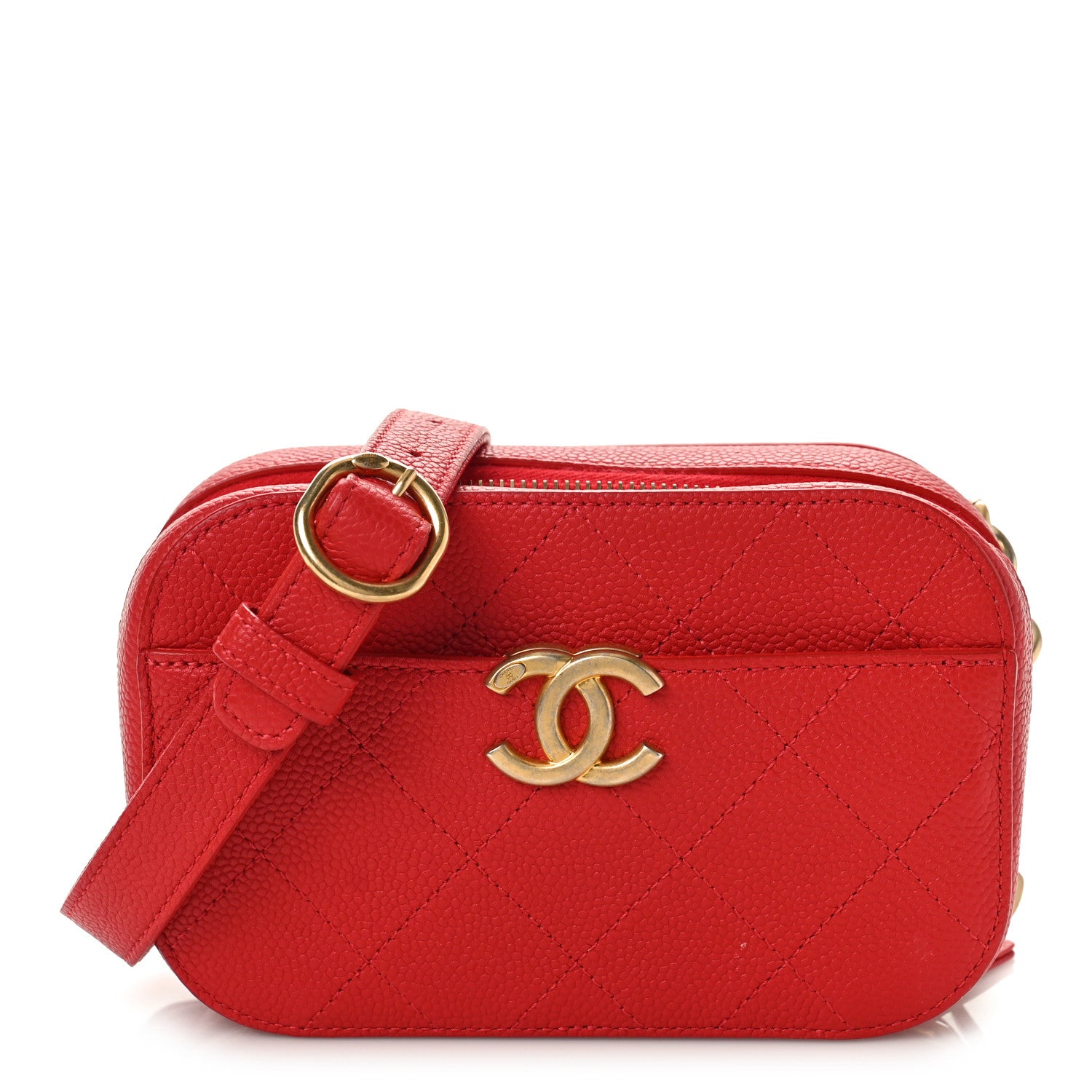 Chanel Caviar Quilted Waist Bag Red 3 of 11