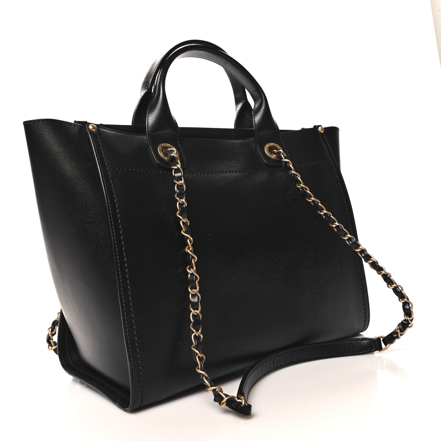 Chanel Caviar Medium Studded Deauville Tote Black 3 of 12