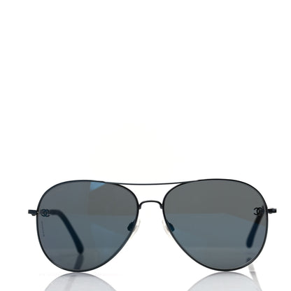 Chanel Metal Aviator CC Sunglasses 4189 T-Q Black 2 of 8