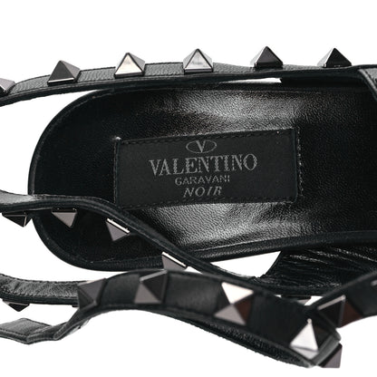 Valentino Garavani Calfskin Nappa Rockstud Ankle Strap 100mm Pumps 38.5 Black 7 of 9