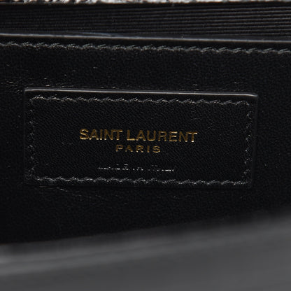 Saint Laurent Calfskin Crocodile Embossed Medium Classic Monogram Kate Tassel Satchel Black 7 of 10