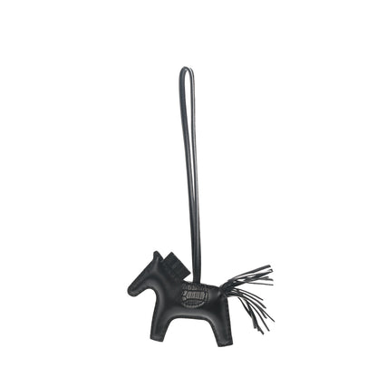 Hermes Milo Lambskin Matte Alligator Touch Grigri Rodeo Horse Bag Charm PM So Black 1 of 4