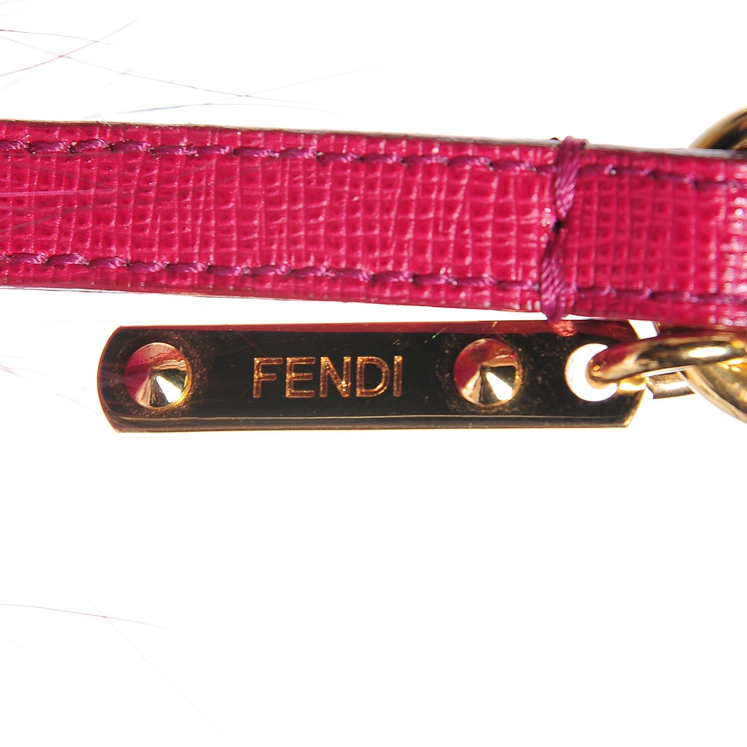 Fendi Fox Fur Pom Pom Bag Charm Fuchsia 5 of 6
