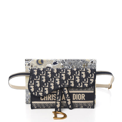 Christian Dior Oblique Slim Saddle Pouch Blue 9 of 9