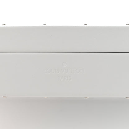 Louis Vuitton Calfskin Mirror Monogram Etched Jewelry Box Trunk White 8 of 9