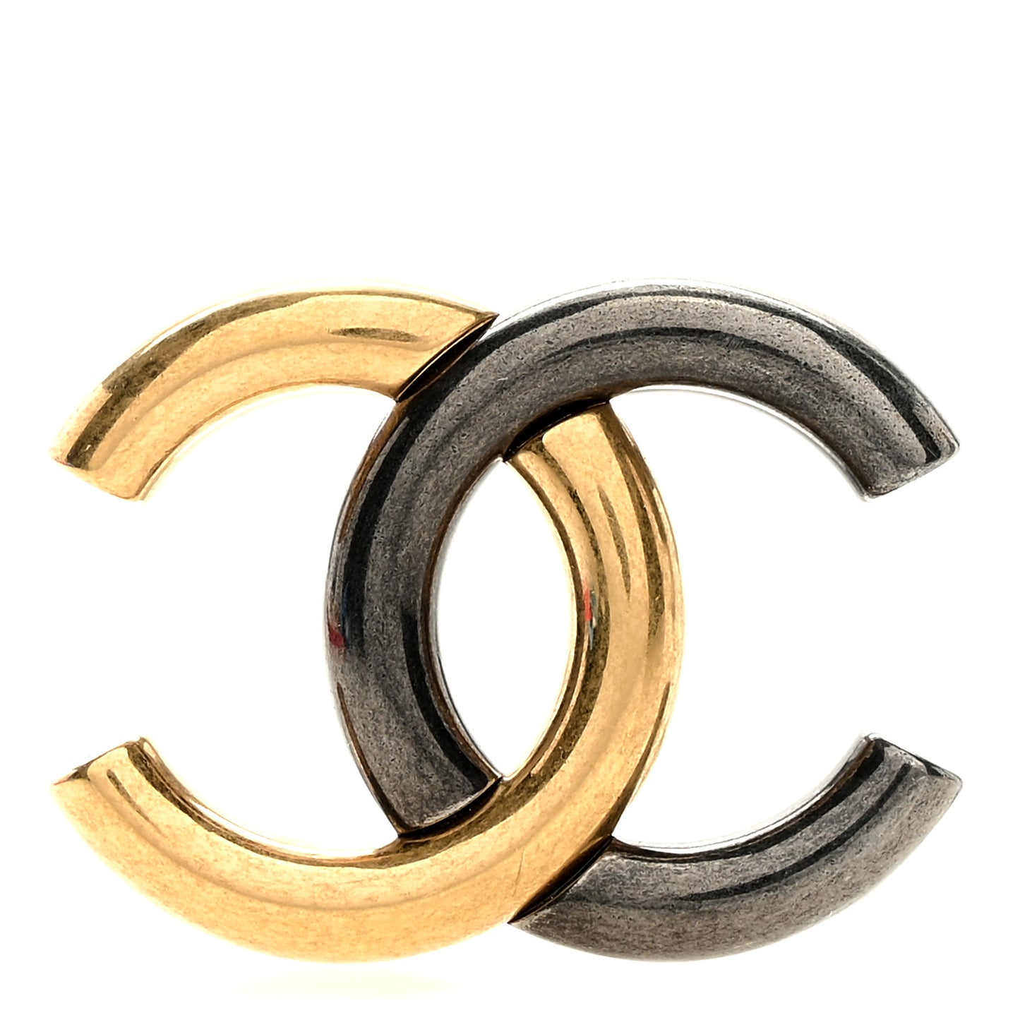 Metal CC Brooch Gold Ruthenium