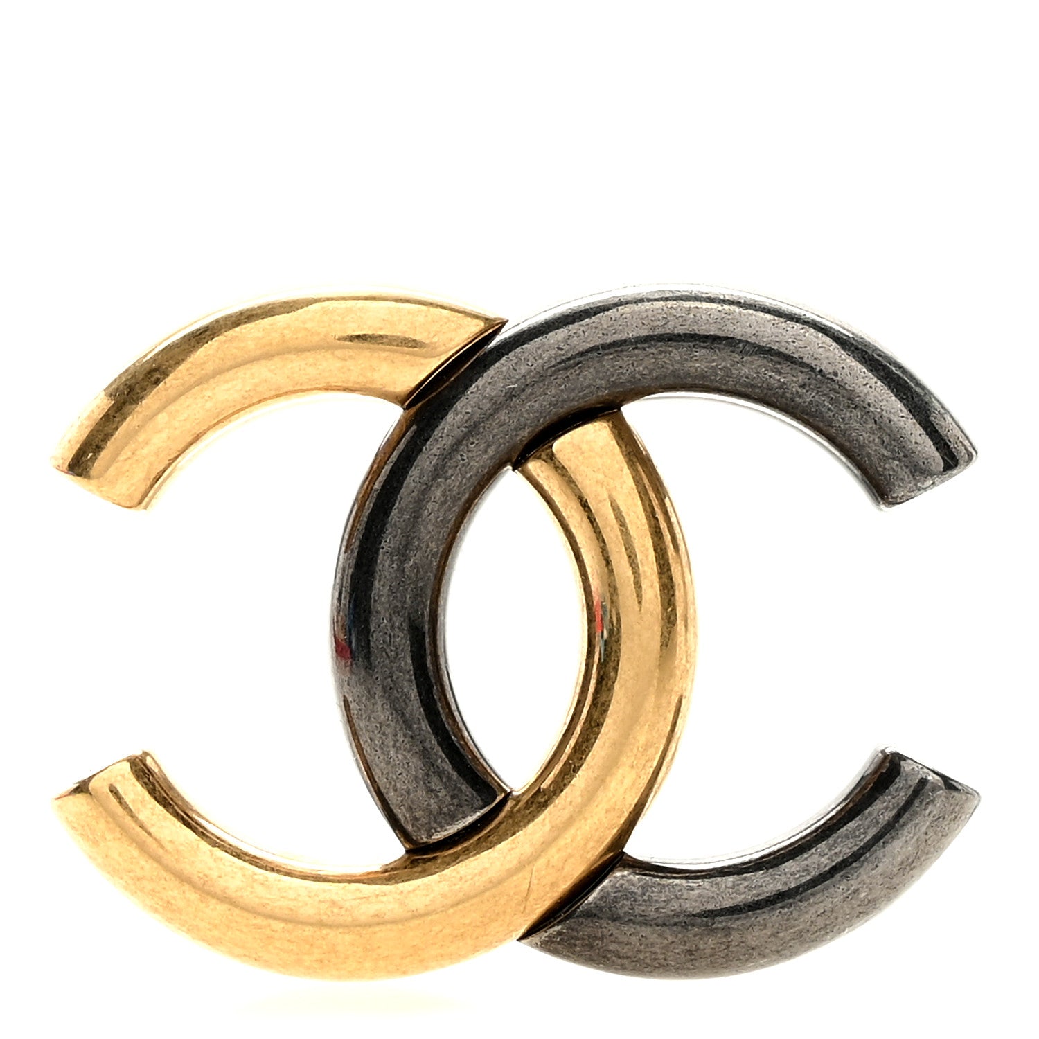 Chanel Metal CC Brooch Gold Ruthenium 1 of 3