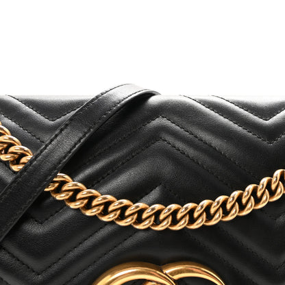 Gucci Calfskin Matelasse Medium GG Marmont Shoulder Bag Black 8 of 11