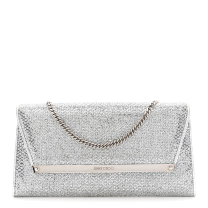 Jimmy Choo Glitter Margot Clutch Silver 1 of 10