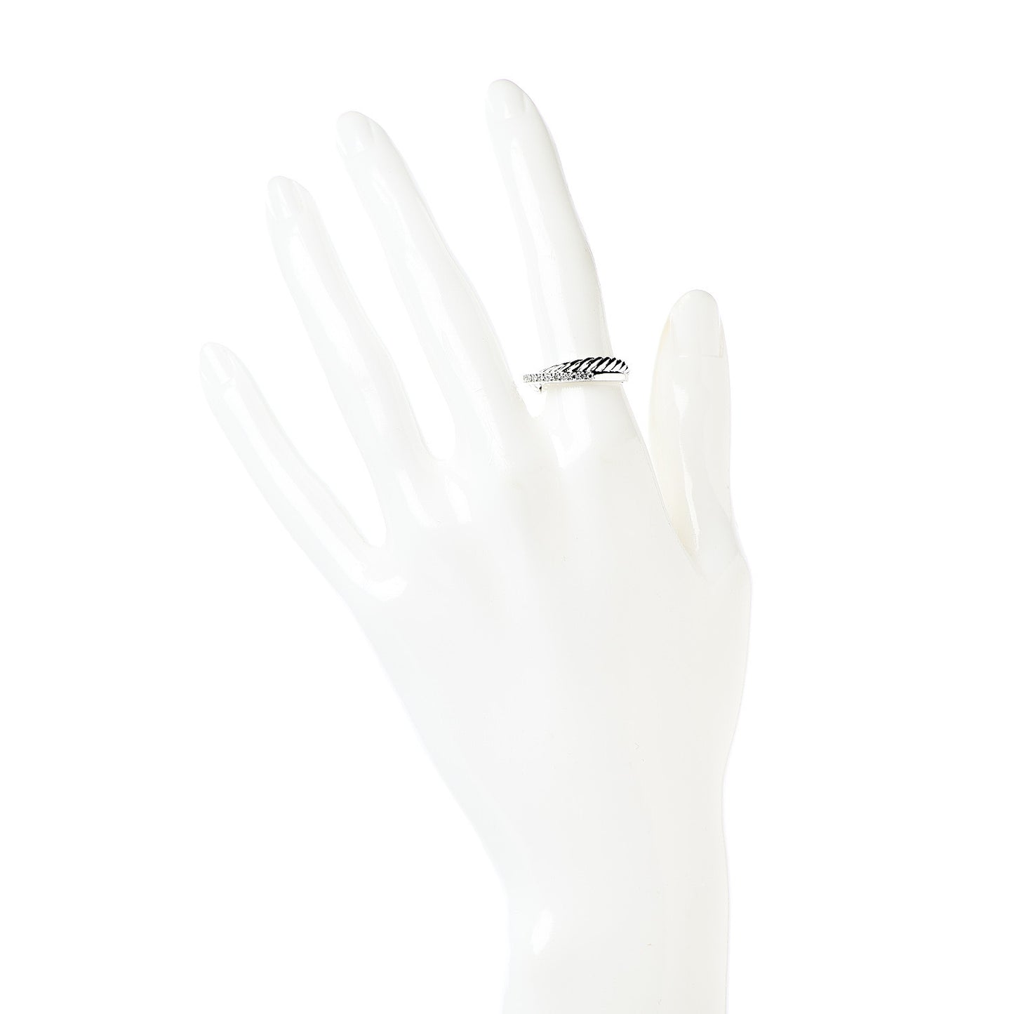 Sterling Silver Diamond 5mm Crossover Ring 50 5.5
