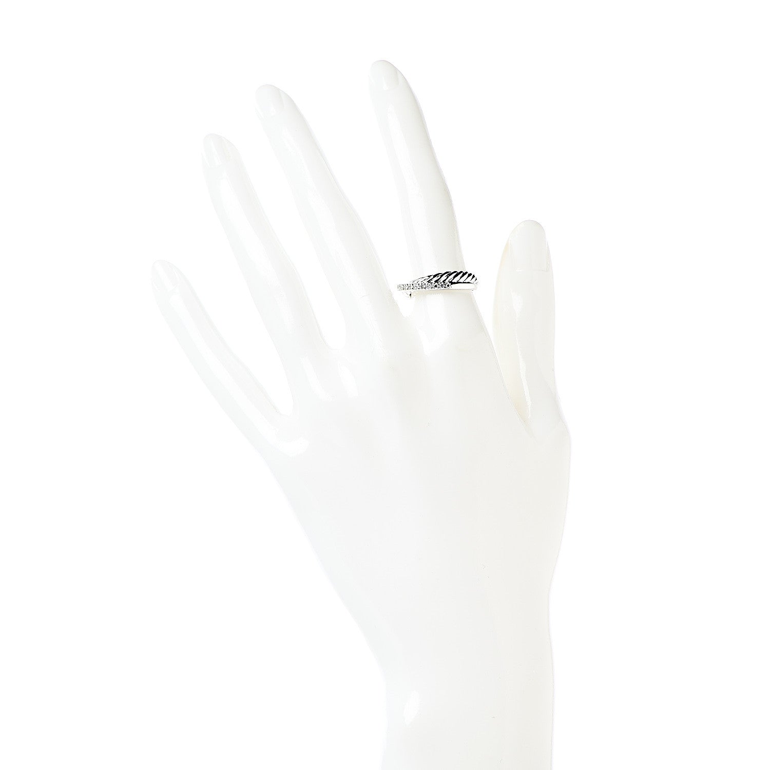 David Yurman Sterling Silver Diamond 5mm Crossover Ring 50 5.5 2 of 5