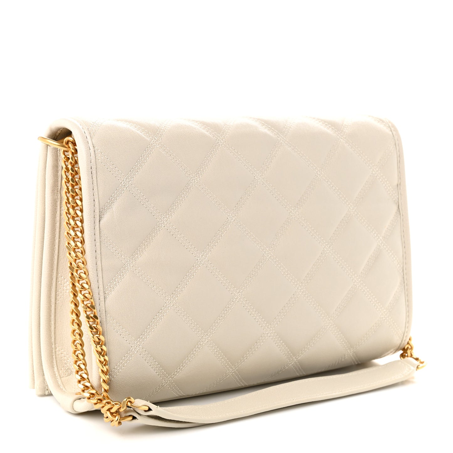 Lambskin Quilted Mini Becky Chain Bag Crema Soft