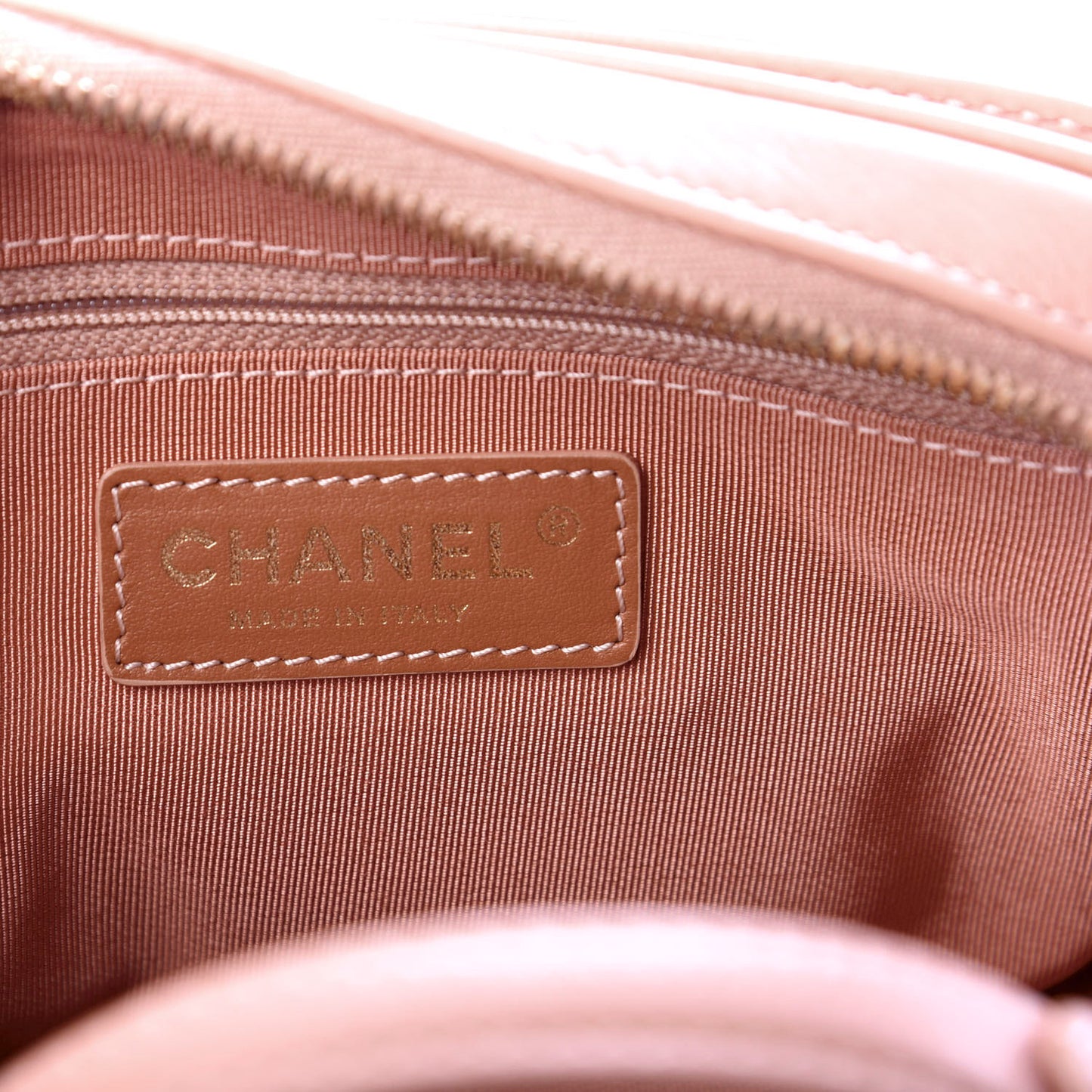 Calfskin Quilted CC Small Vanity Case Dark Beige