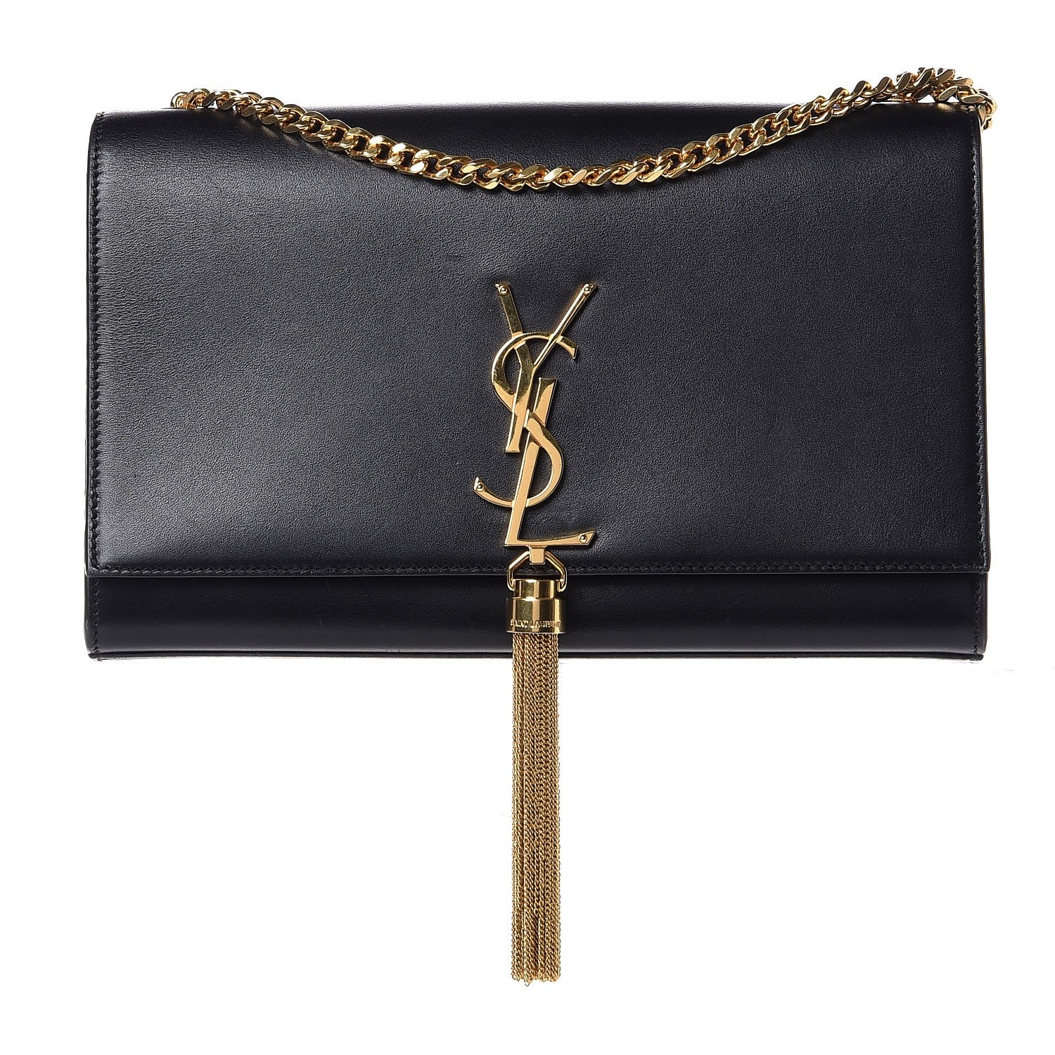 Saint Laurent Smooth Calfskin Medium Classic Monogram Kate Tassel Satchel Black 1 of 9