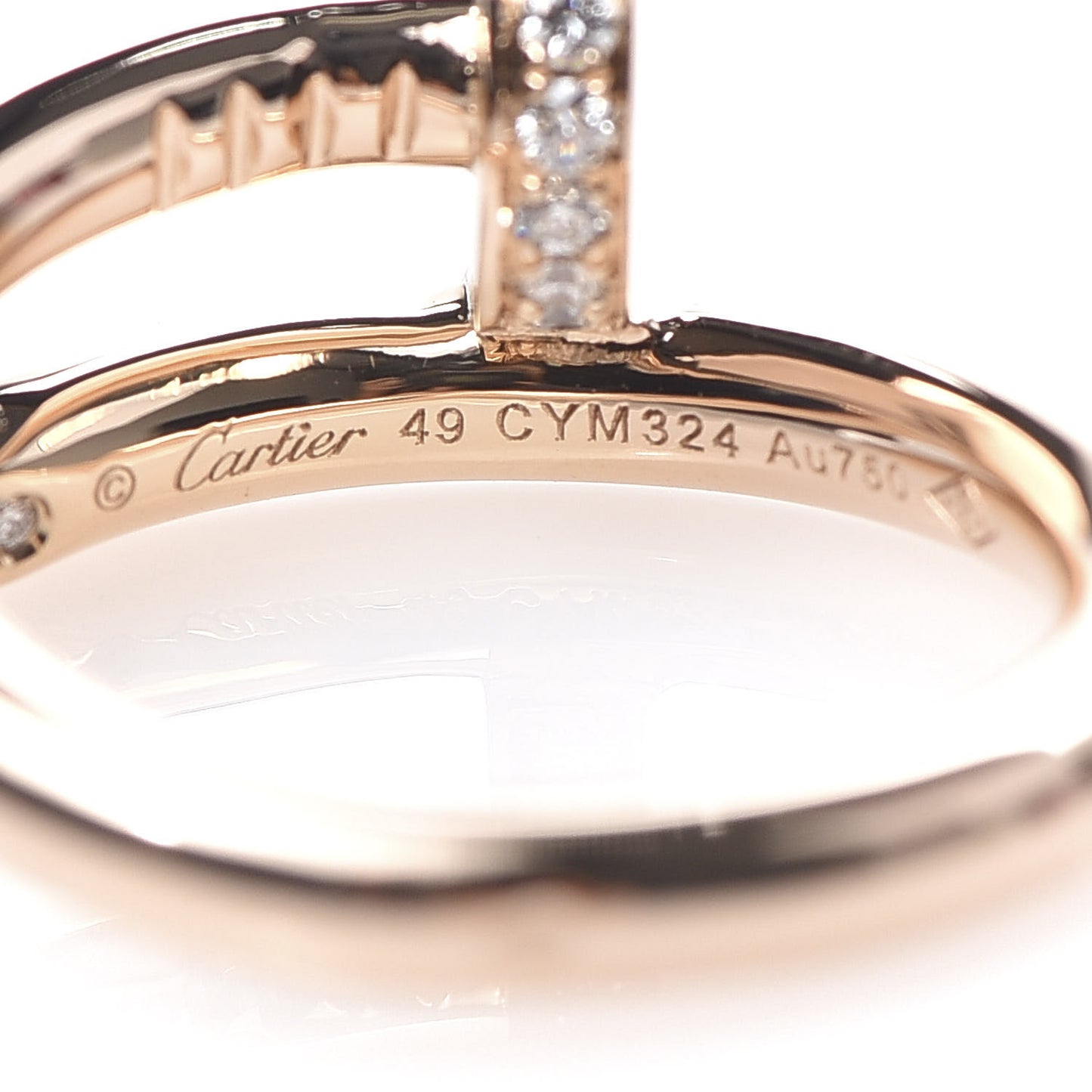 18K Pink Gold Diamond Juste Un Clou Ring 49 4.75
