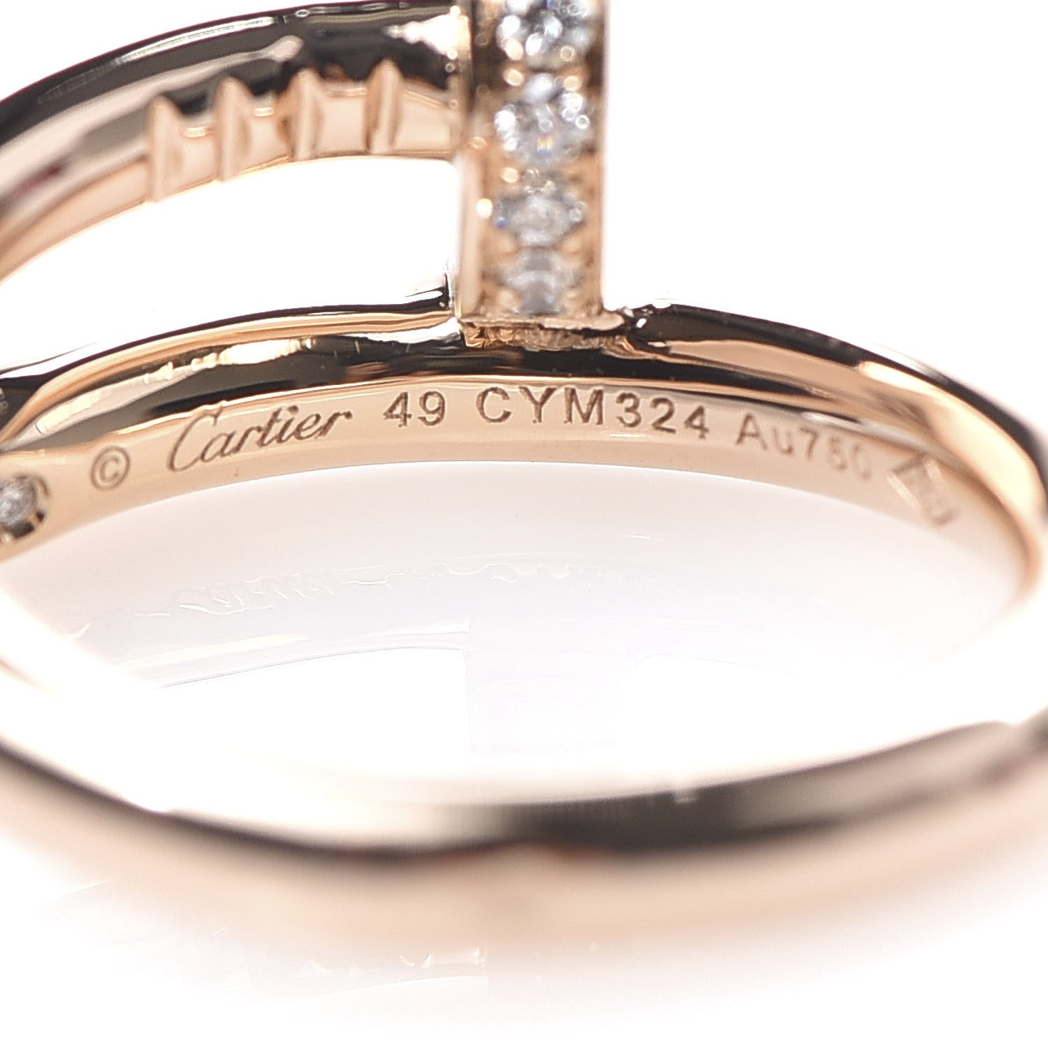 Cartier 18K Pink Gold Diamond Juste Un Clou Ring 49 4.75 4 of 6