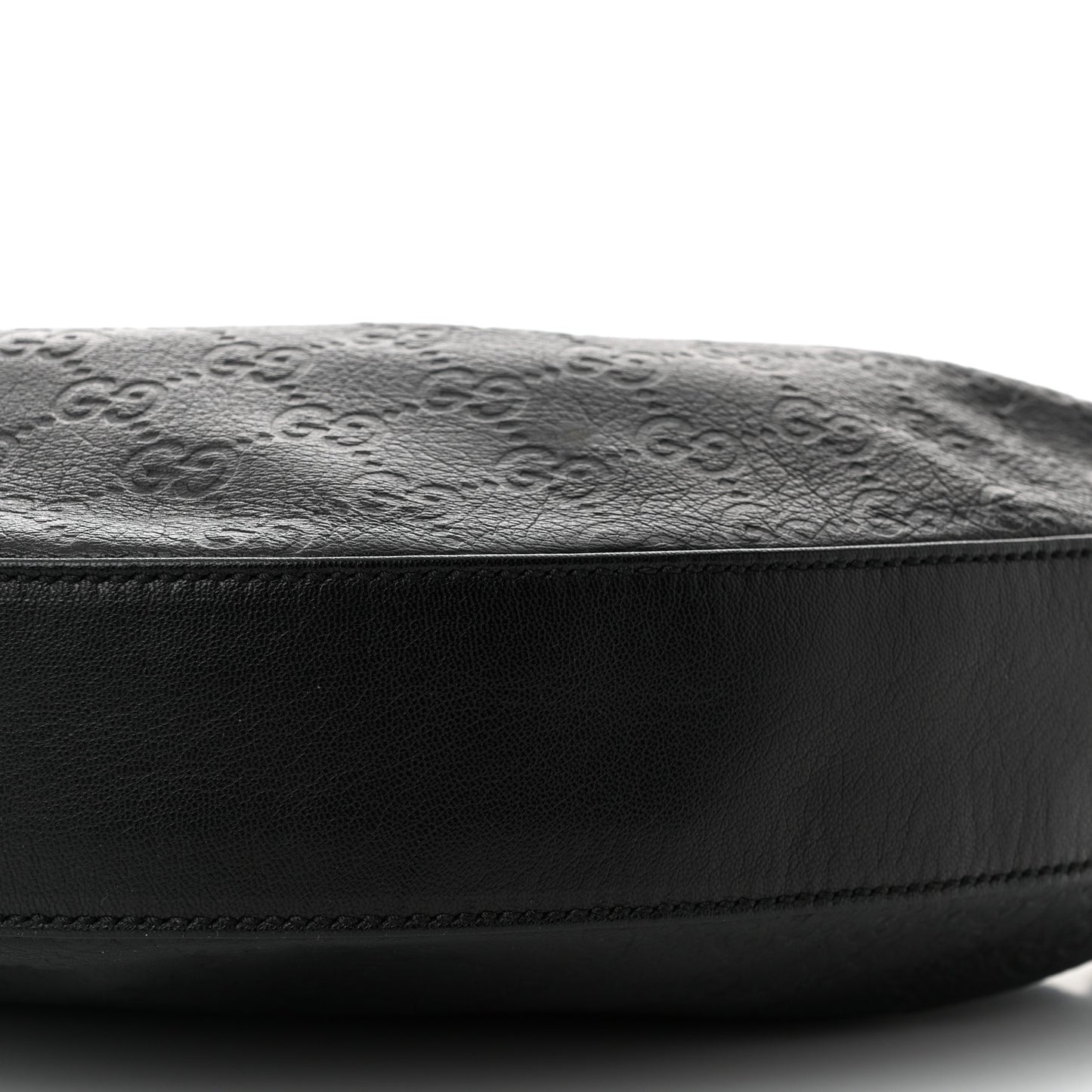 Guccissima Half Moon Bamboo Ring Hobo Black