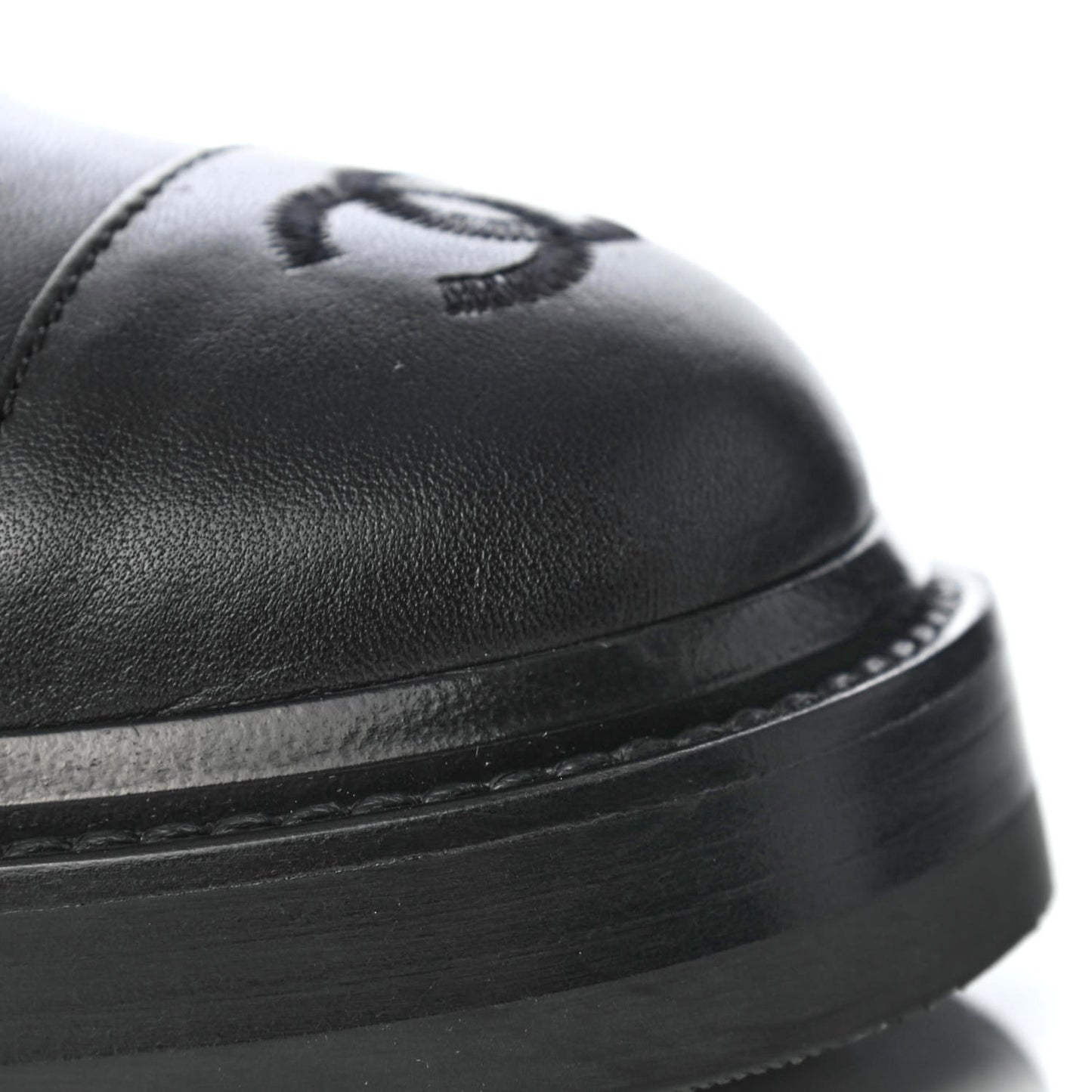 Shiny Lambskin Quilted Lace Up Combat Boots 38 Black