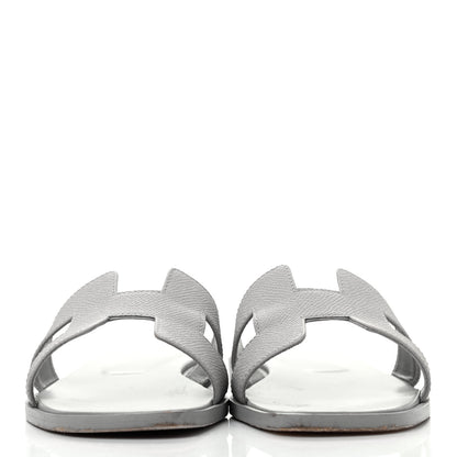 Hermes Epsom Oran Sandals 38 Bleu Glacier 2 of 10