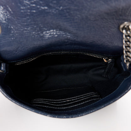 Saint Laurent Crinkled Calfskin Matelasse Monogram Niki Chain Wallet Fog 5 of 12