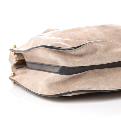 Chloe Calfskin Suede Small Hayley Hobo Cashmere Grey 8 of 9