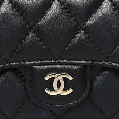 Chanel Lambskin Quilted Flap Card Holder Wallet Black 10 of 11