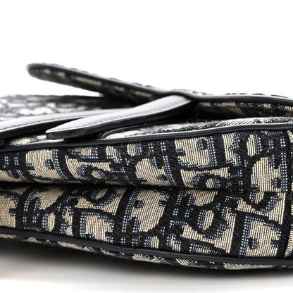 Christian Dior Oblique Mini Saddle Bag Blue 10 of 11