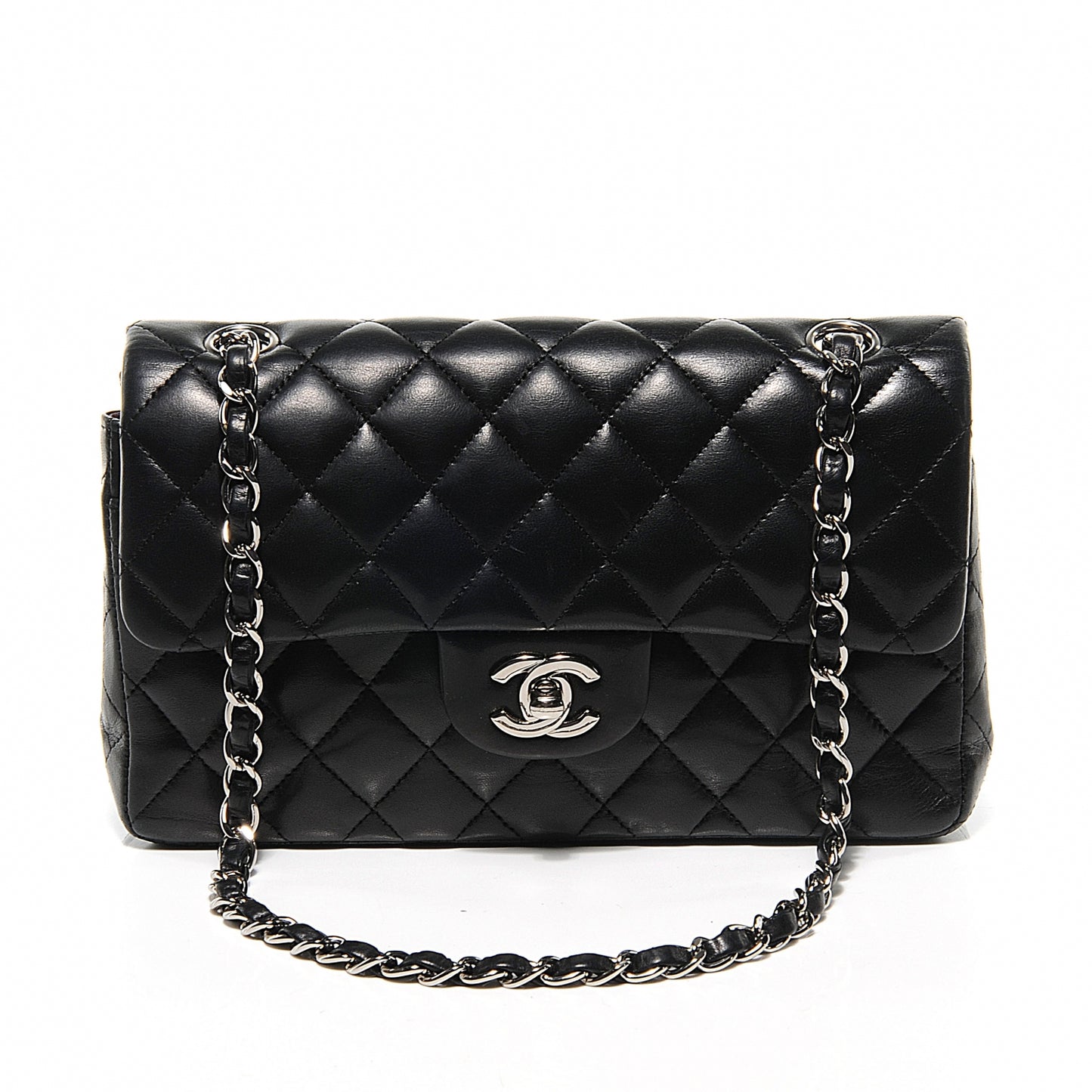 Lambskin Small Double Flap Black