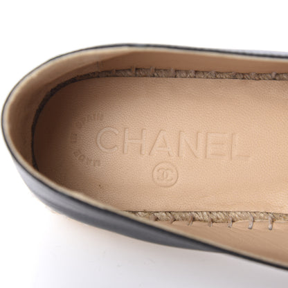 Chanel Lambskin CC Espadrilles 38 Black 8 of 11