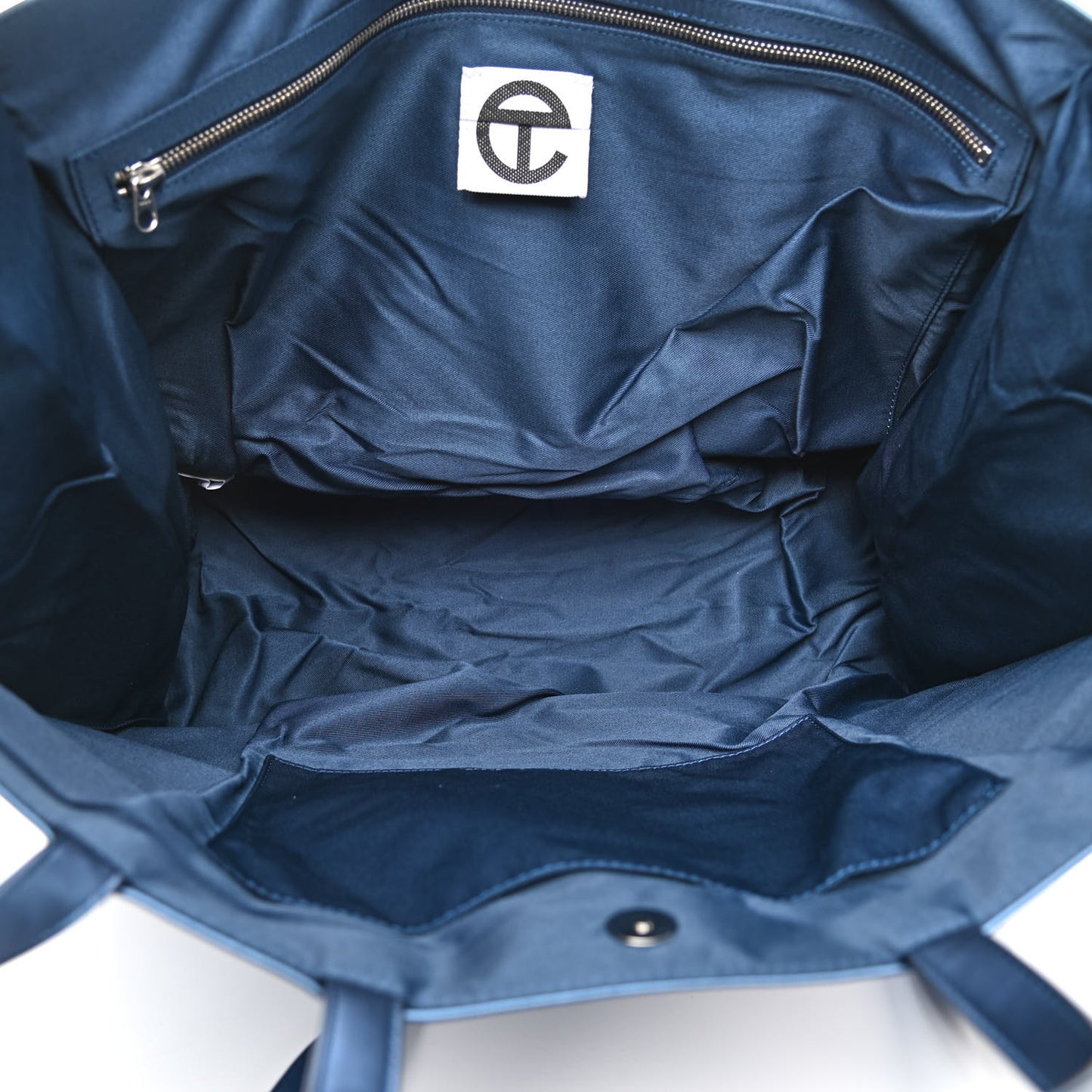 Metallic Vegan Leather Large Shopping Bag Cobalt