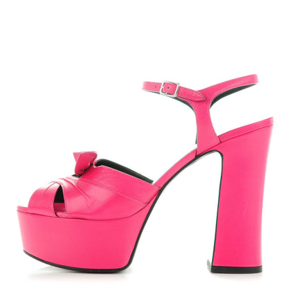 Saint Laurent Goatskin Candy 80 Platform Sandals 38.5 Lipstick 1 of 6