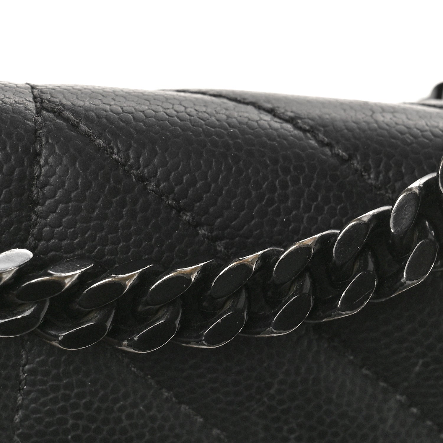 Saint Laurent Grain De Poudre Textured Mixed Matelasse Large Triquilt Monogram Monochrome Satchel Black 15 of 15