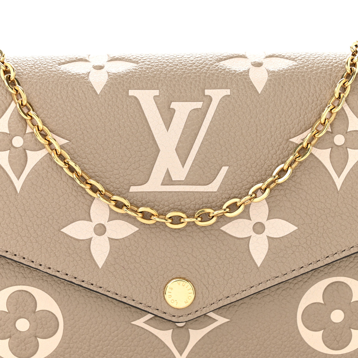 Louis Vuitton Empreinte Monogram Giant Felicie Pochette Tourterelle Creme 8 of 10